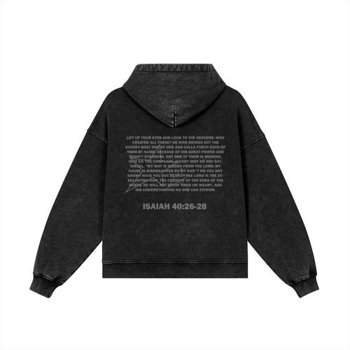 Look to The Heavens | Snow Wash Full-zip Hoodie